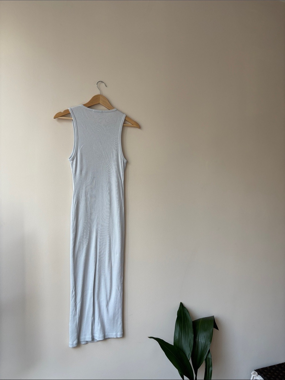 James Perse Light White Ribbed Tank Maxi Dress - Picture 5 of 6